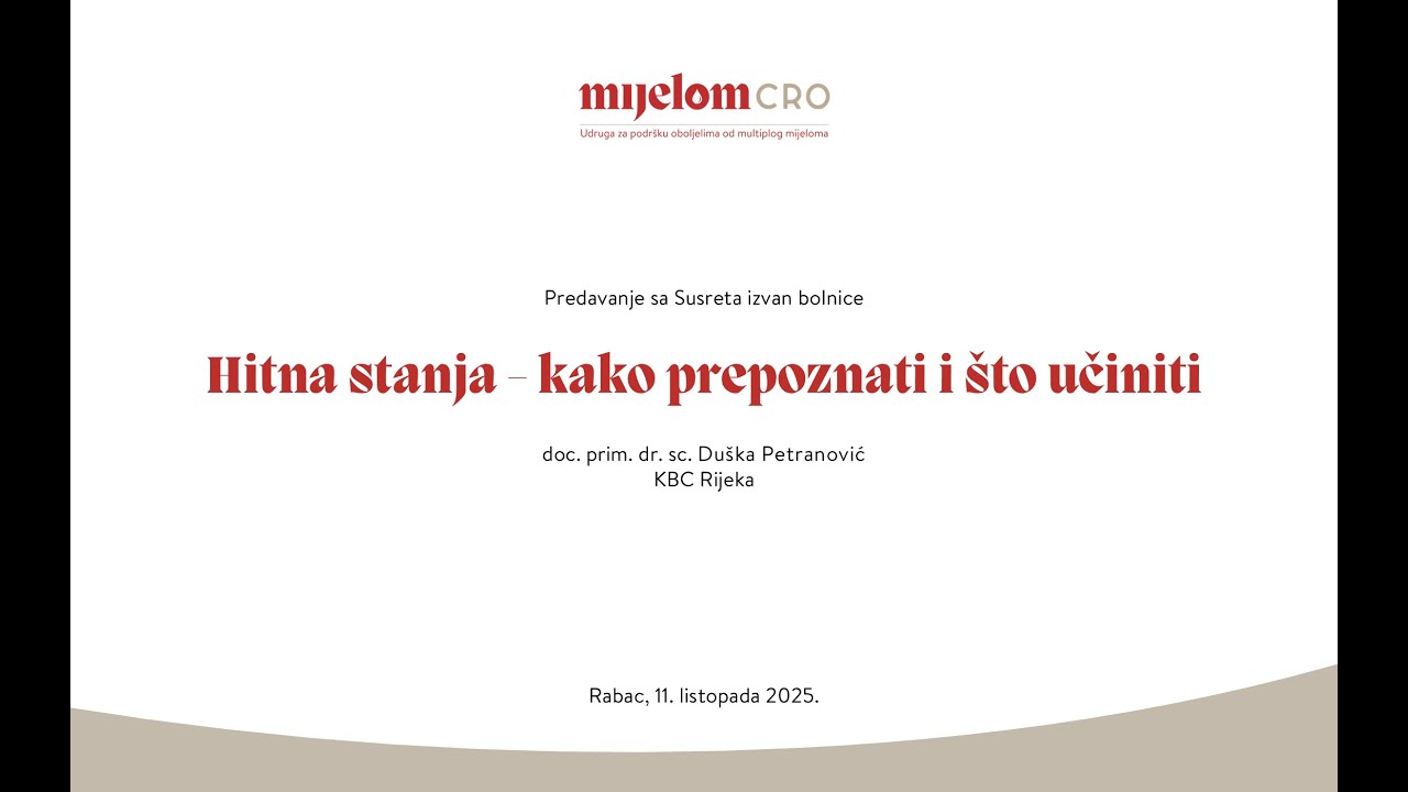 Hitna stanja – kako prepoznati i što učiniti [doc. prim. dr. Duška Petranović]