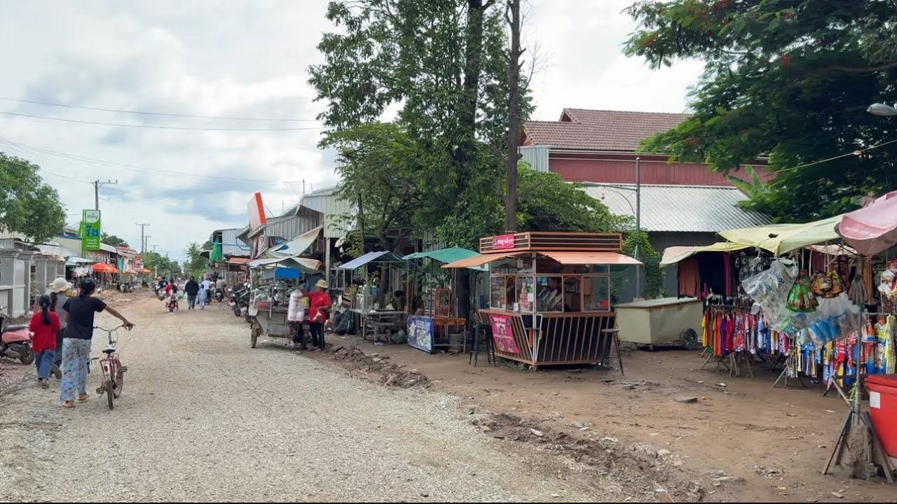 Small Village Market in Countryside, Cambodia