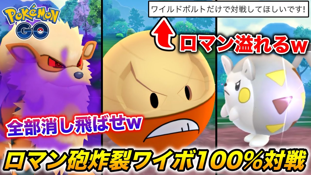 漢のロマン砲『ワイルドボルト』100%のパーティで突撃してみた結果wwww【ポケモンGO】