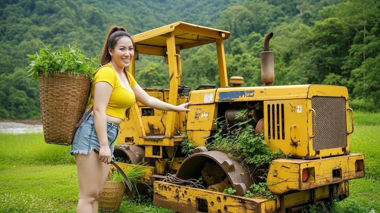 Genius Girl Restores a Severely Damaged Excavator at a Construction Site &ndash; Incredible Repair Work