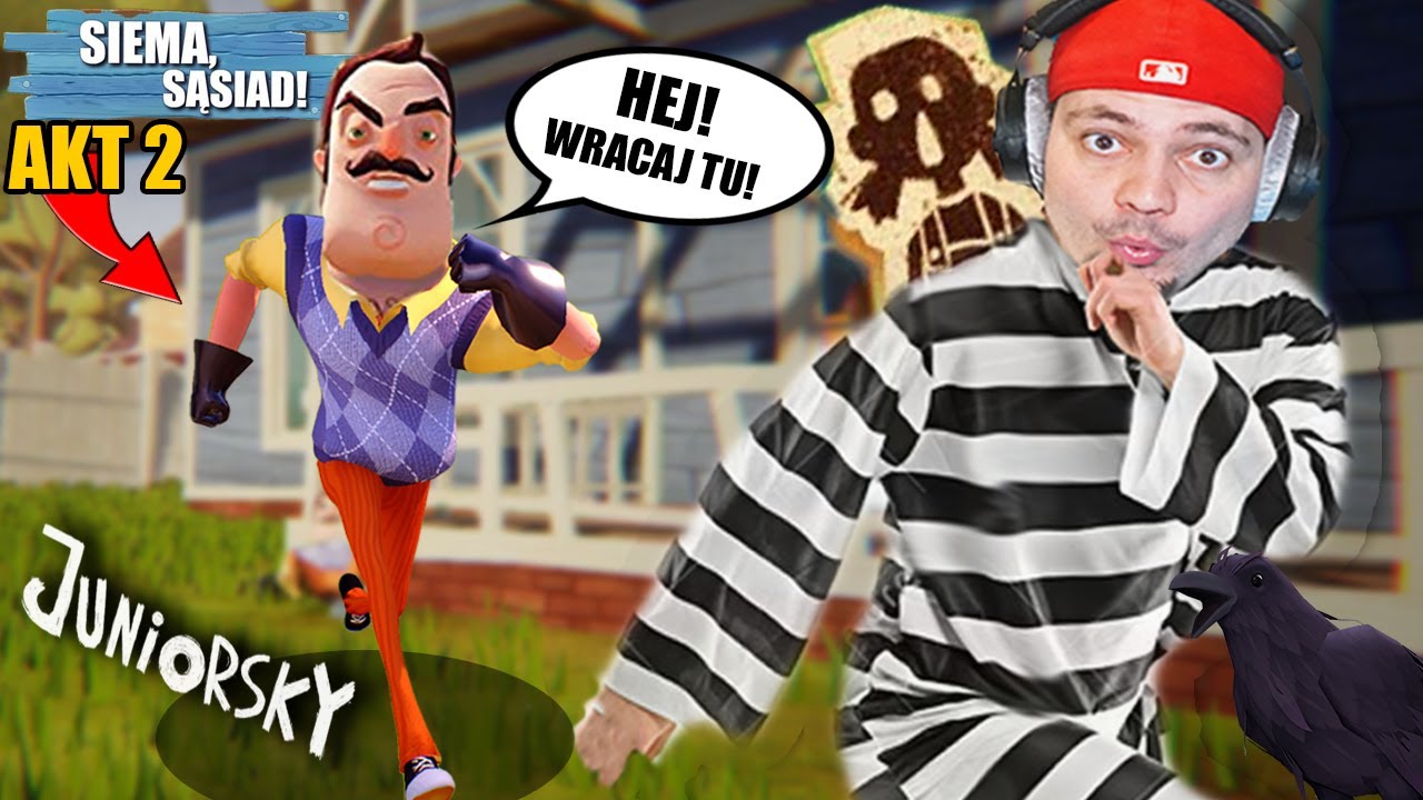 😱 UCIECZKA Z WIĘZIENIA SĄSIADA: SIEMA SĄSIAD AKT 2 (Juniorsky Hello Neighbor Koniec Część 2) 😱