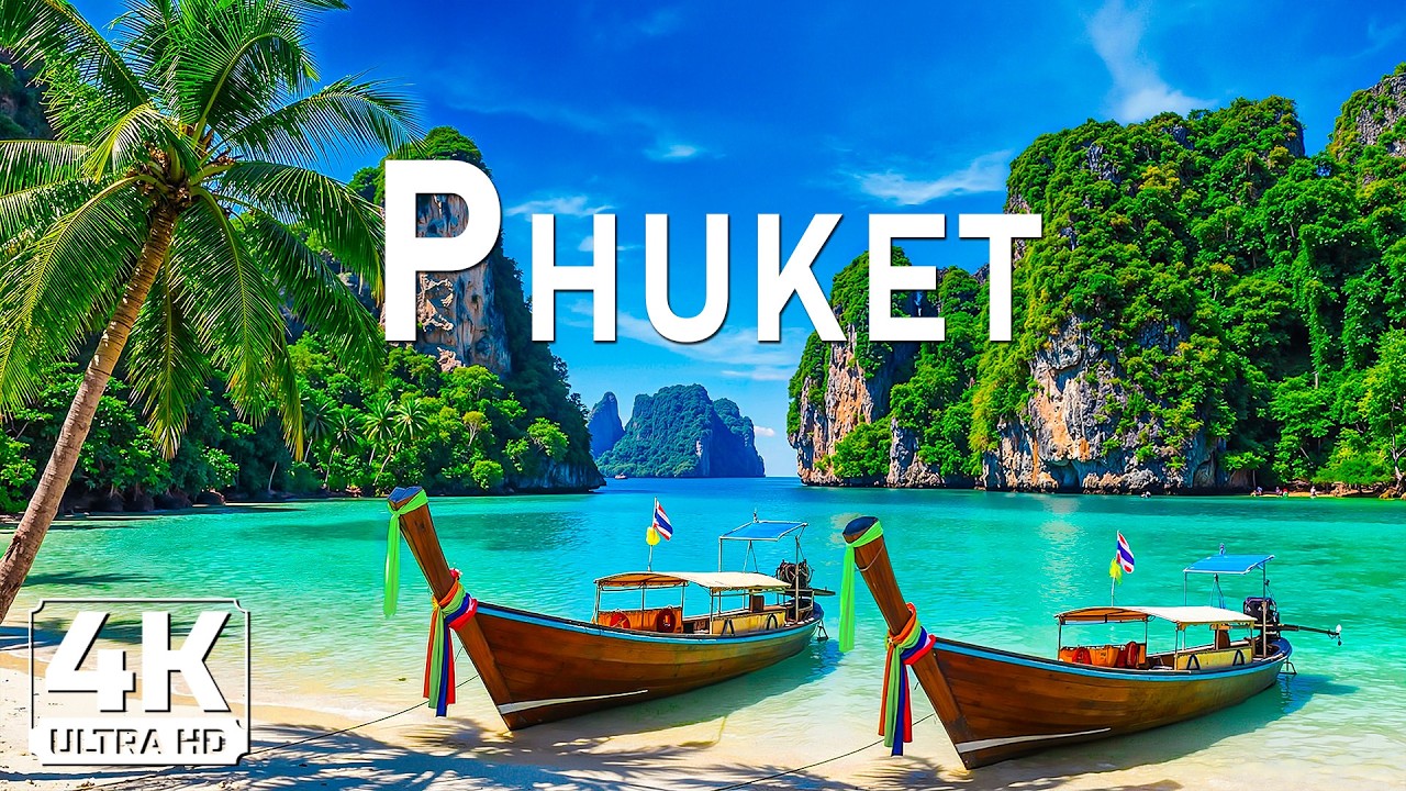 🌊🇹🇭 Phuket 4K 🇹🇭🌊 | Turquoise Beaches, Limestone Cliffs & Tropical Island Serenity