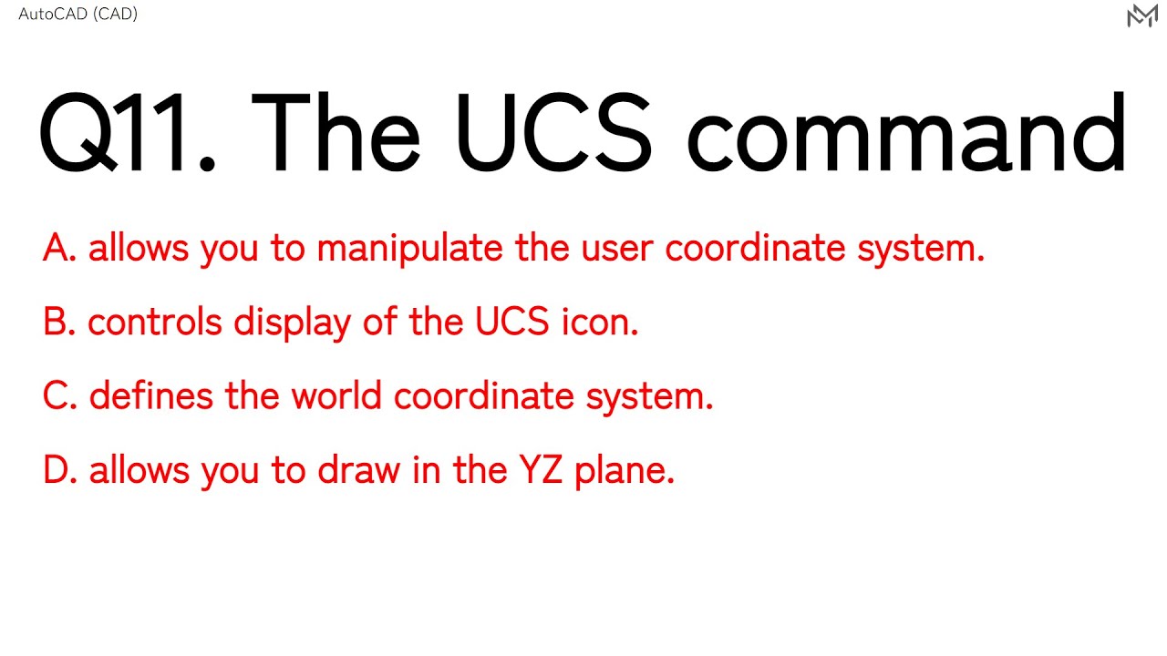 AutoCAD (CAD) MCQ test