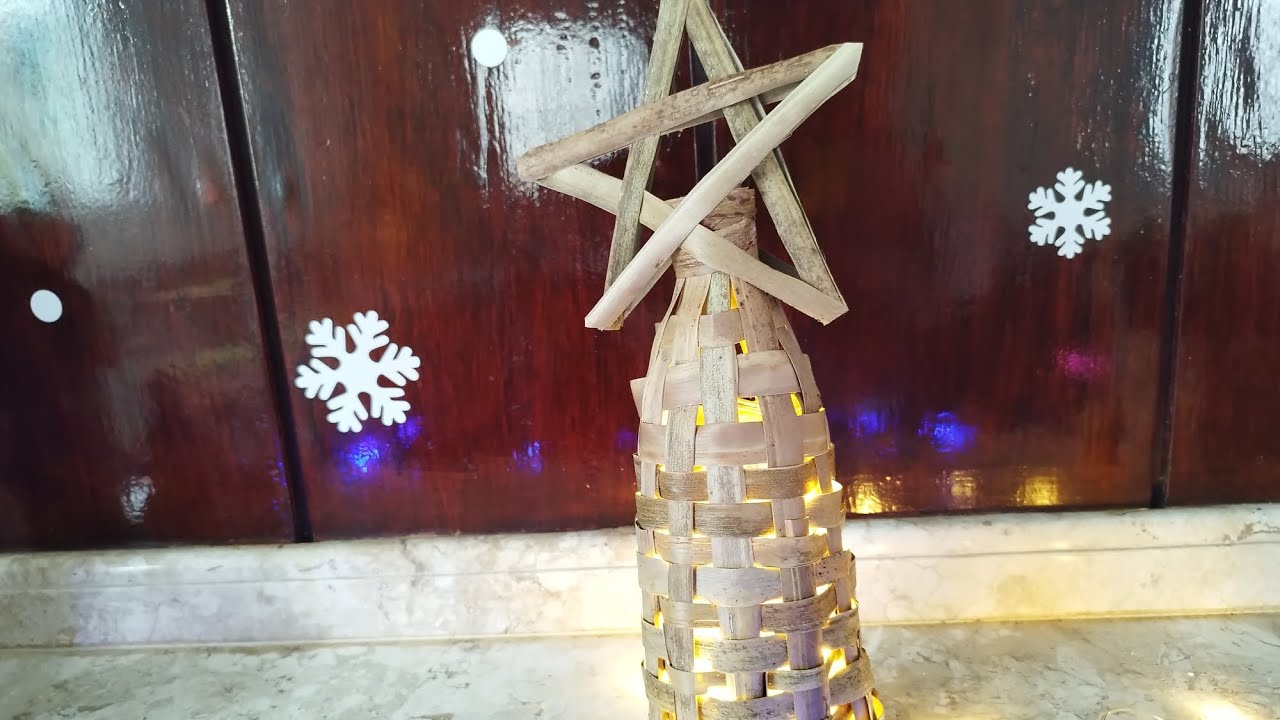Árvore de natal e estrela de palha!  Artesanato rústico! Arte Natalina!