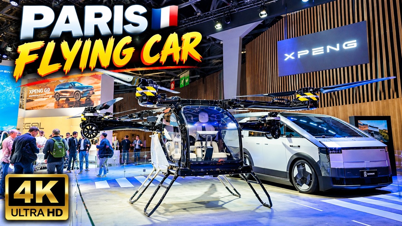 Paris 🇫🇷 | Exclusive Cars & Flying Car 🚗🚁 - Part 2 | Motor Show Walking Tour 4K