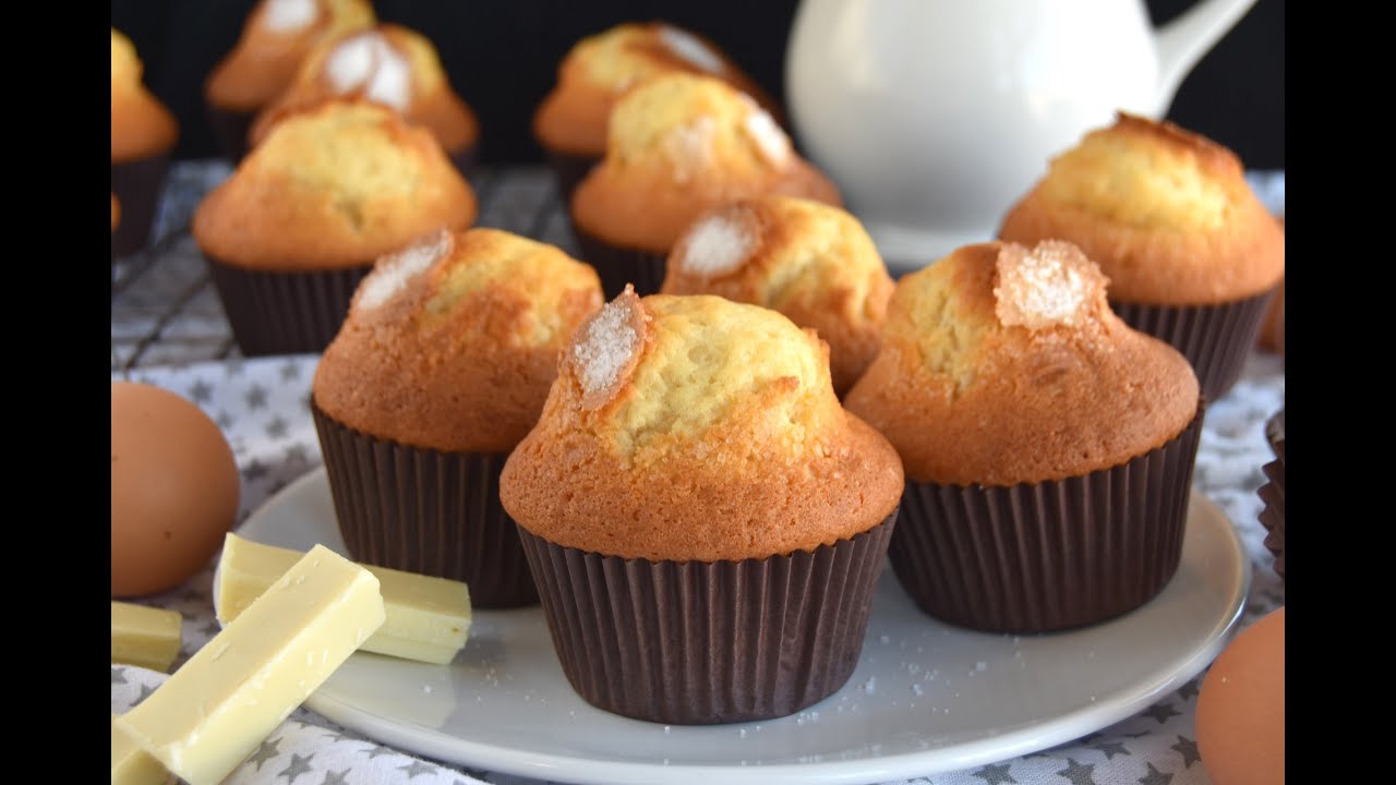 💚 Magdalenas de chocolate blanco fáciles y esponjosas QUEDAN PERFECTAS!!