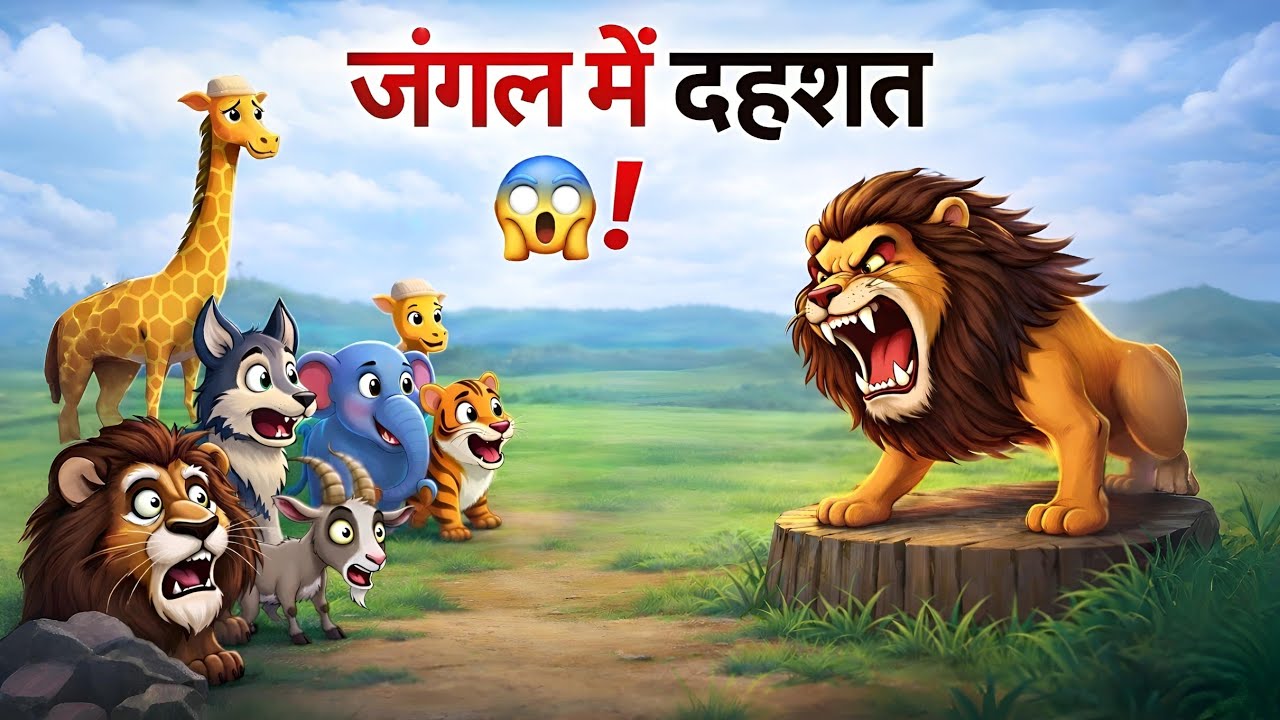 जंगल में दहशत | panchantra kahani | hindi kahani #cartoon #animals#animation#video#moralstory 