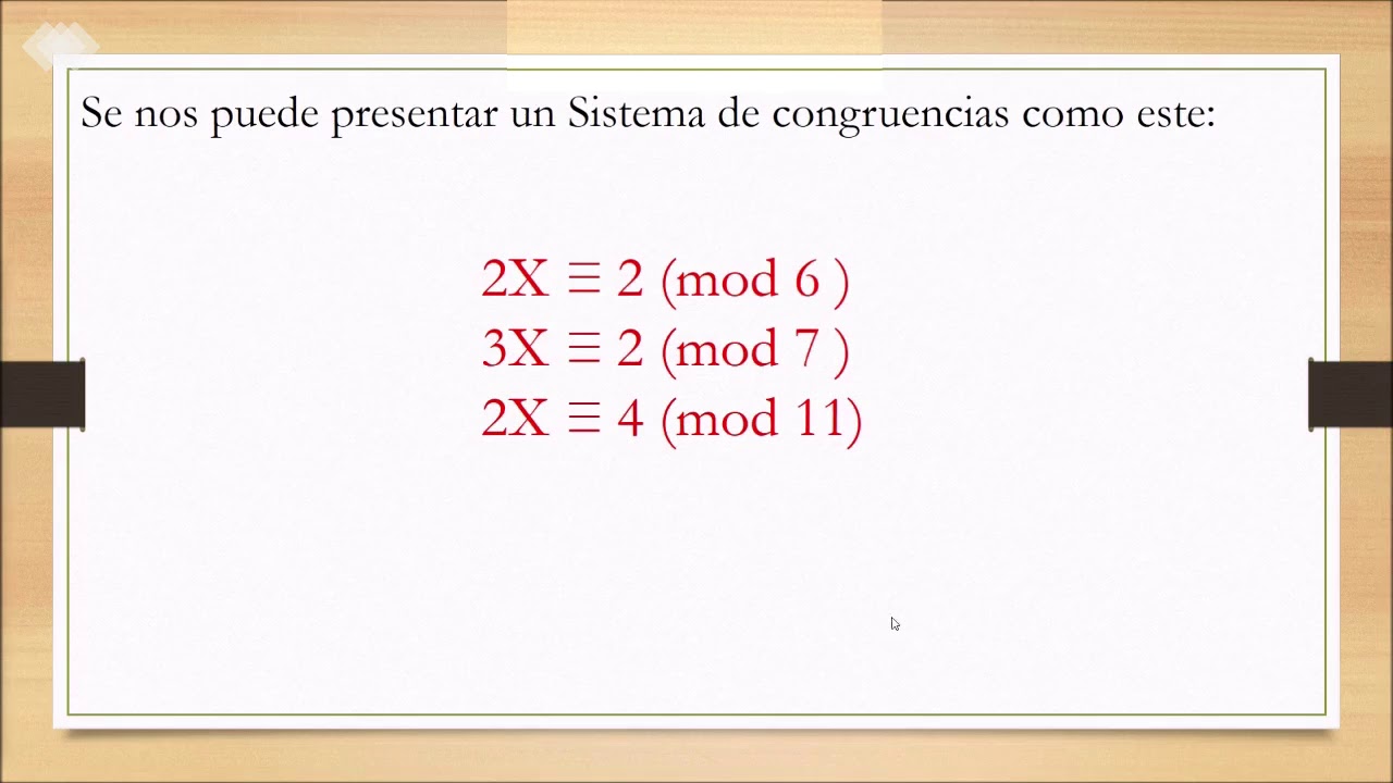 Ecuaciones de congruencias