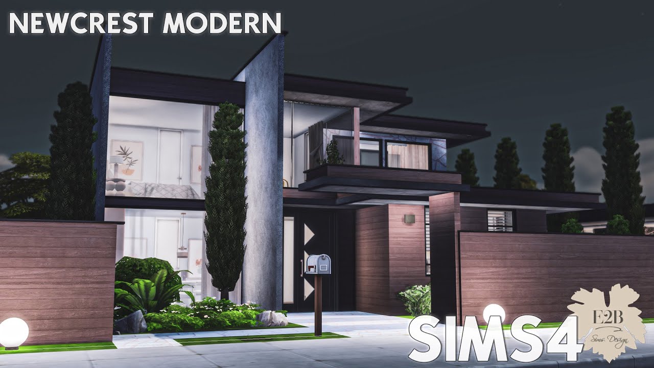 NEWCREST MODERN HOME FOR A SINGLE SIM | Sims 4 CC Speed Build | DOWNLOAD LINK (TRAY+CC+CC LINKS)