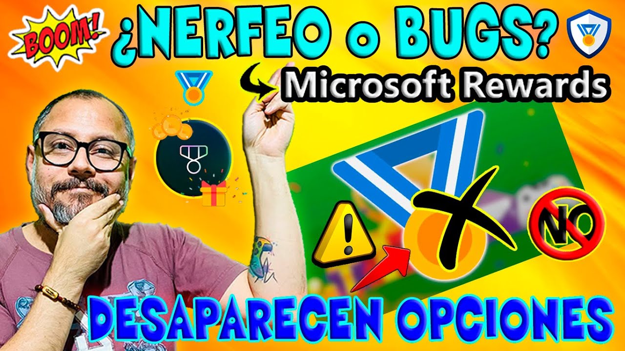 ⚠️ ATENCIÓN 💀 NERFEO o BUGS en Microsoft Rewards 🏅 DESAPARECEN OPCIONES de GANAR PUNTOS REWARDS 🔥