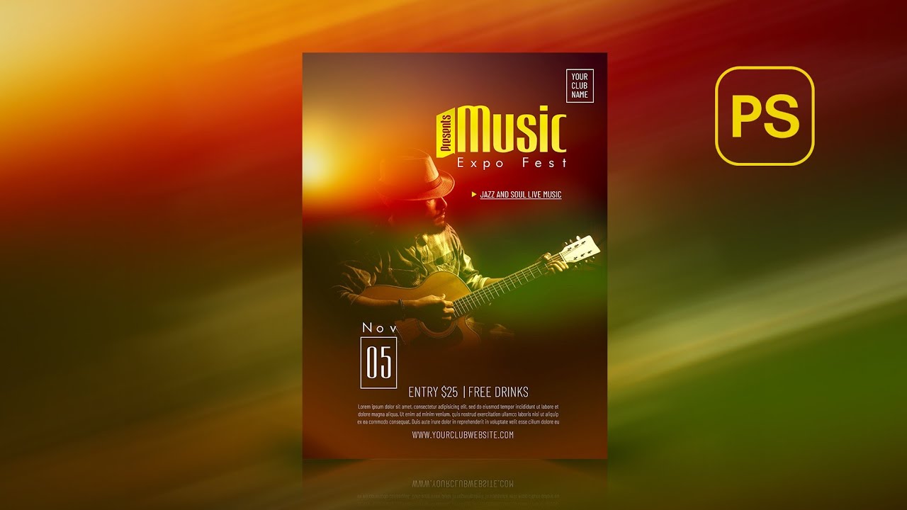 Music Festival Event Poster Design | Adobe Photoshop Tutorial