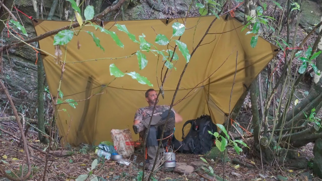 Bivy CAMPING in heavy RAIN