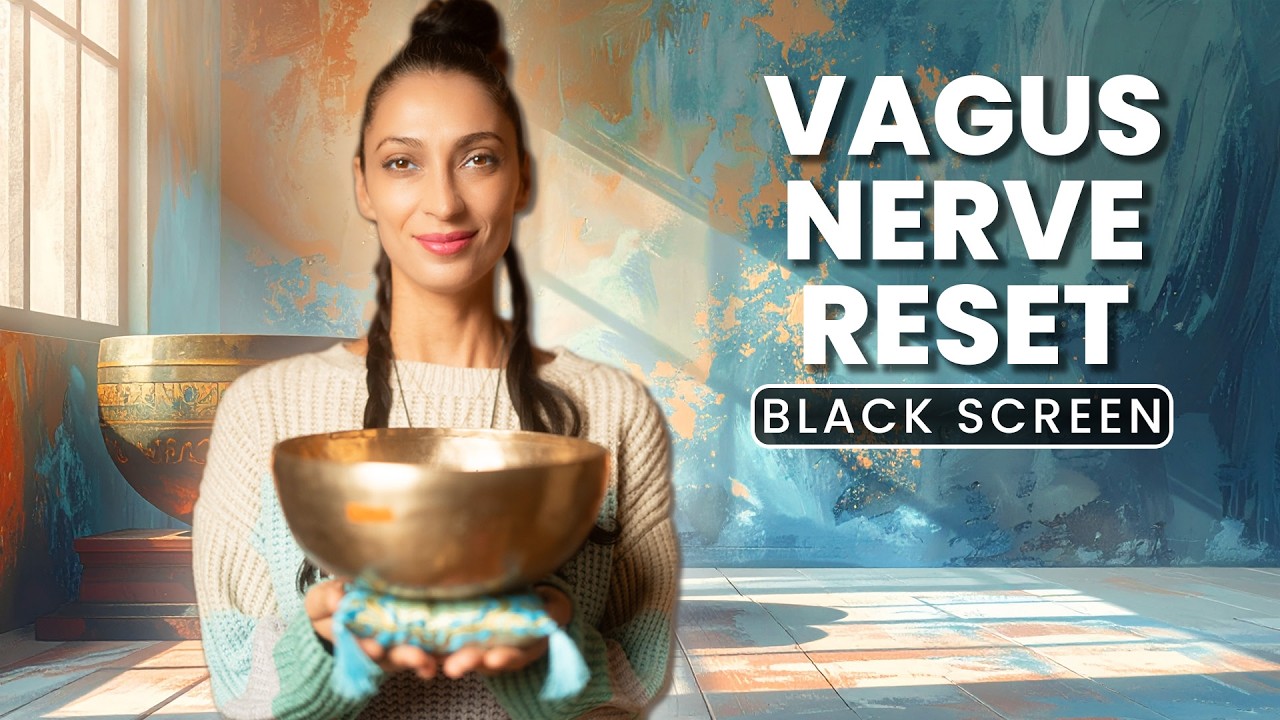 VAGUS NERVE RESET | Lower Your Cortisol | Singing Bowl Healing Frequencies for Sleep (Black Screen)