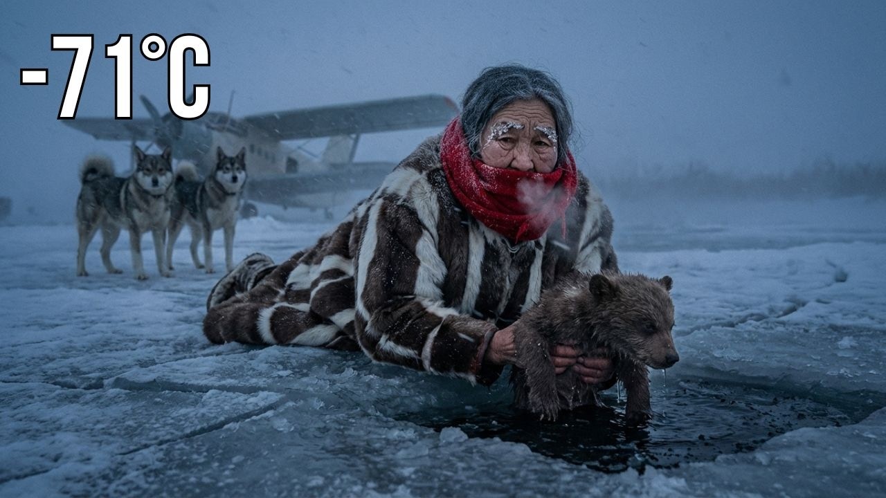 Ice Collapsed at –71°C… 85yo Woman Saves Drowning Cub! 🐻❄️