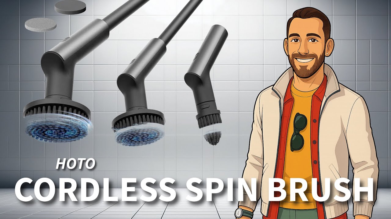 HOTO Cordless Electric Spin Scrubber, 2.5 N·m POWERFUL TORQUE & 300 RPM, IPX7 Full Body Waterproof p