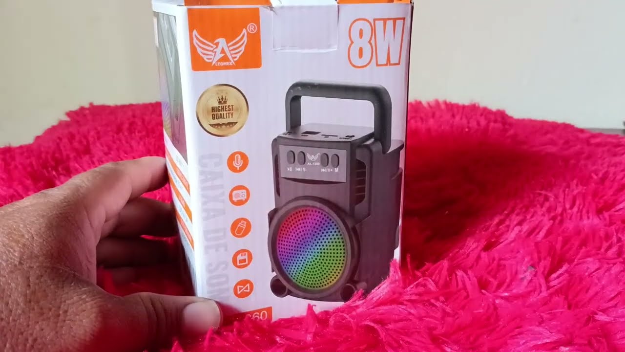 CAIXA DE SOM DA ALTOMEX MODELO:AL-1360 COM BLUETOOTH E USB FM E RECARREGÁVEL 