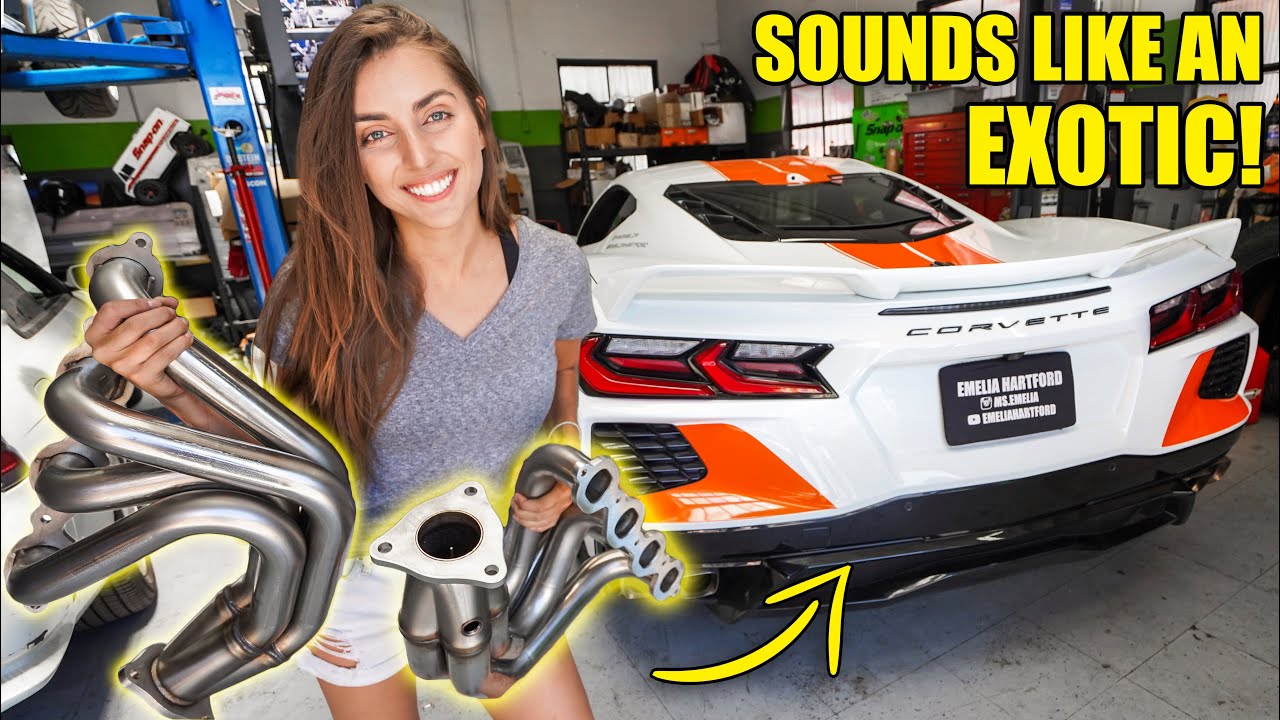 Мы установили на мой Corvette C8 коллекторы от NASCAR! *Потрясающий звук*