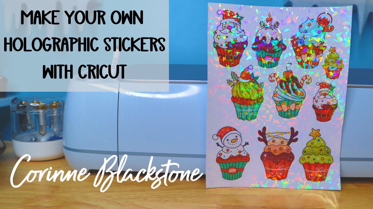 How to make stickers with Cricut Holographic print then cut designs - laminate