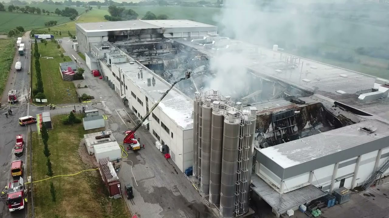 Großbrand in Großbäckerei in Bleicherode