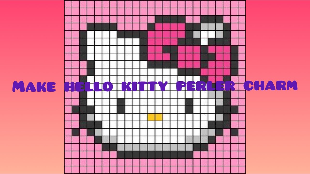 Make Hello kitty Perler Bead Keychain With Nae