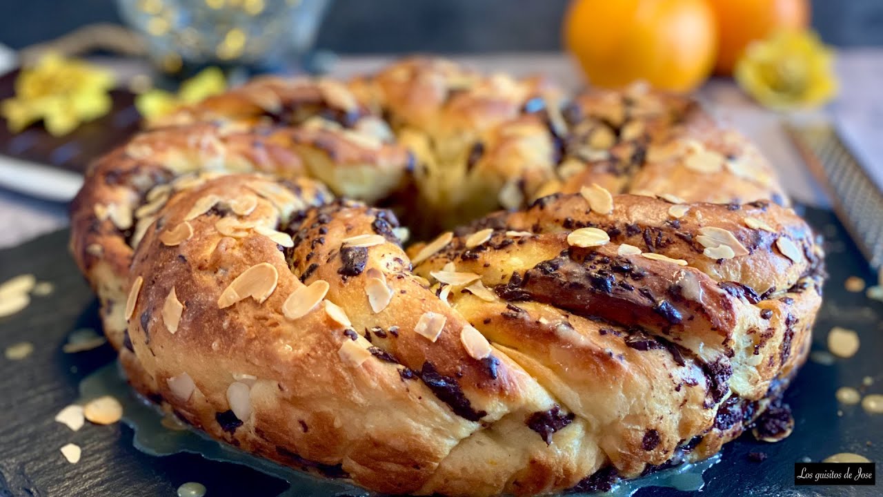 Trenza de chocolate y naranja con pasas. Como hacer un brioche de chocolate y naranja paso a paso.