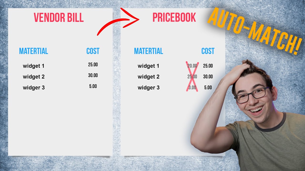 Auto Update PriceBook Material Costs Based On Vendor Bills!