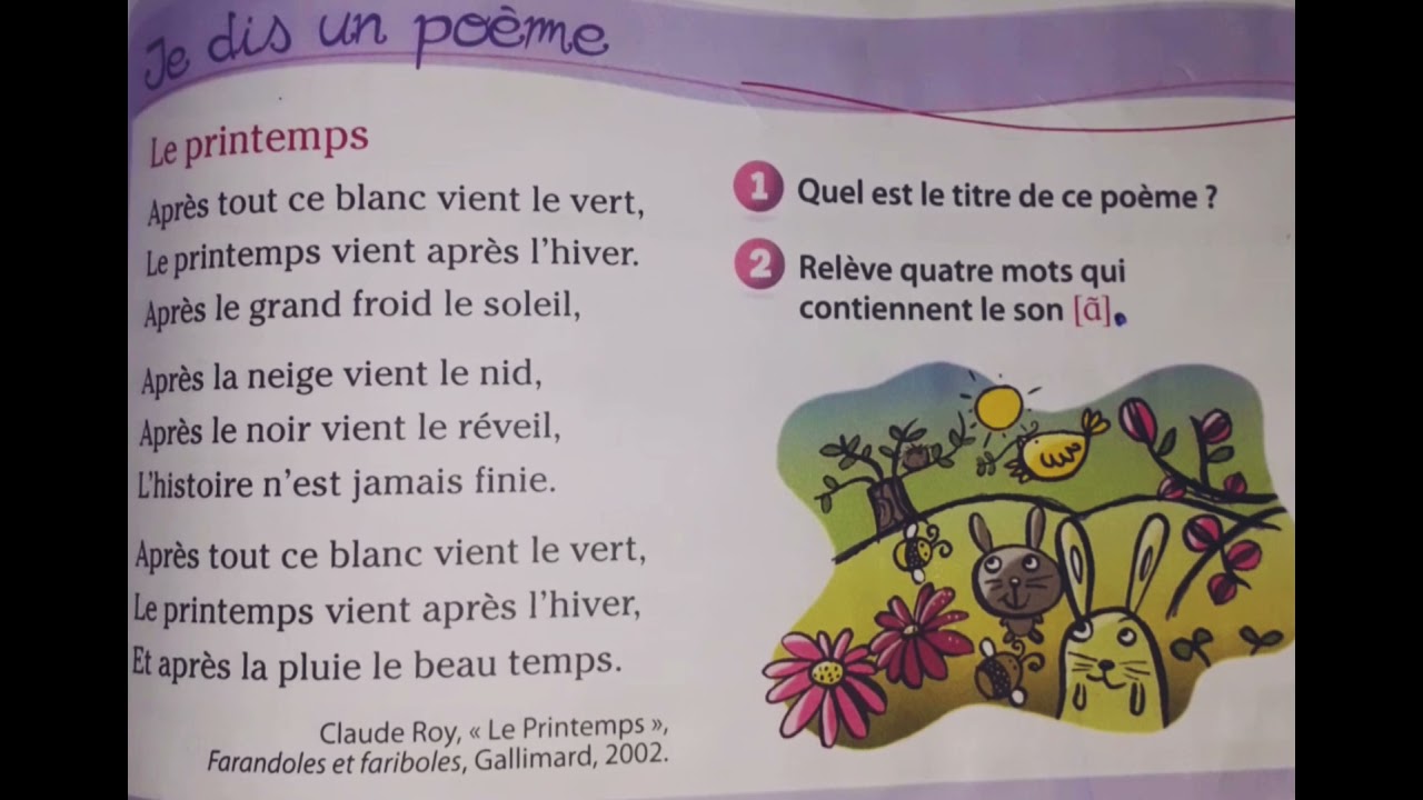 Le printemps🌿☘🌳⚘poèsie CP/coquelicot