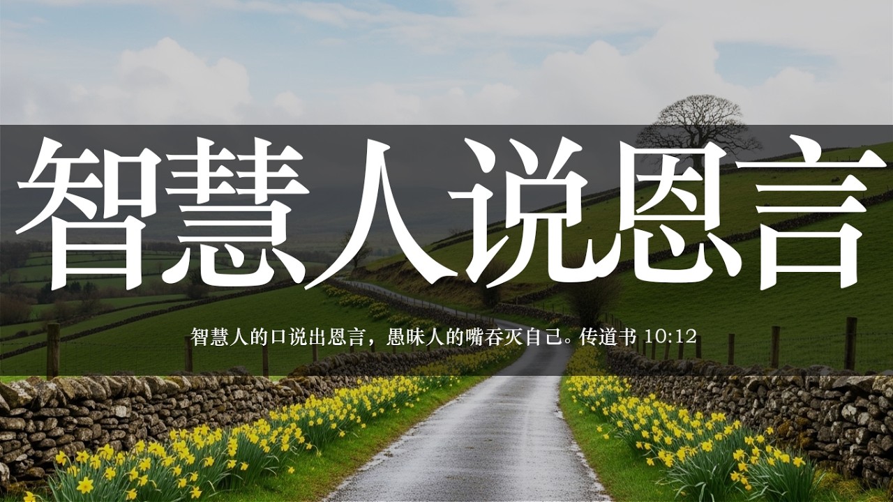 【睡前祷告】智慧人说恩言20260324-父啊你告诉我们，智慧人的口说恩言，愚昧人的嘴吞灭自己。求你赐我们属天的智慧，使我们的口成为祝福的出口，而不是伤害的源头。
