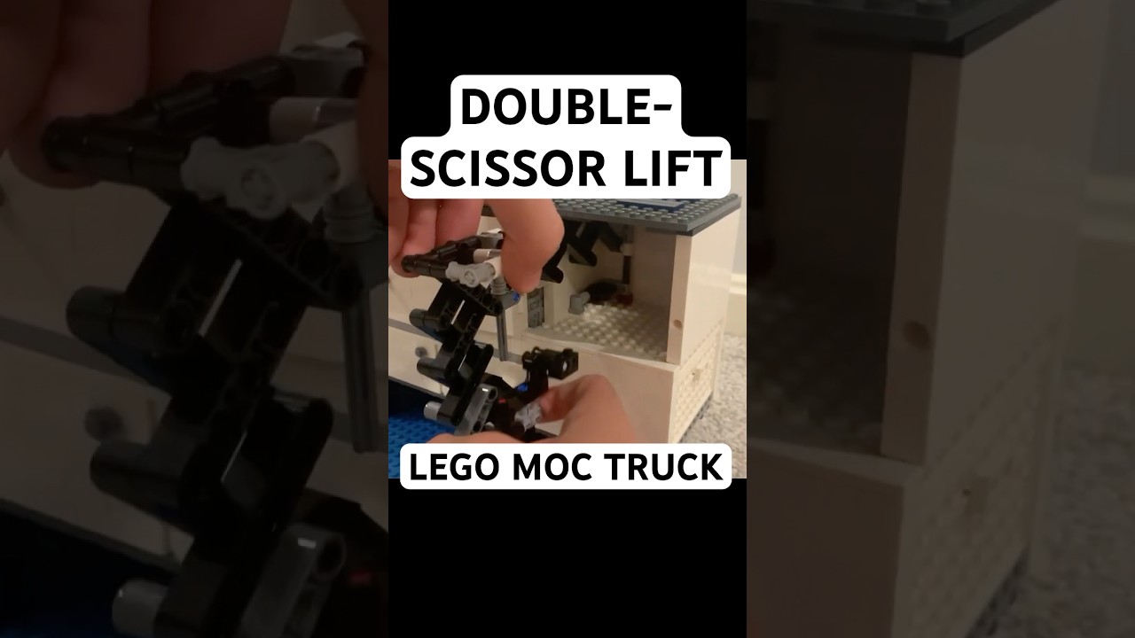 Двойной ножничный подъемник на самодельном грузовике LEGO для исследования местности. #lego #lego...