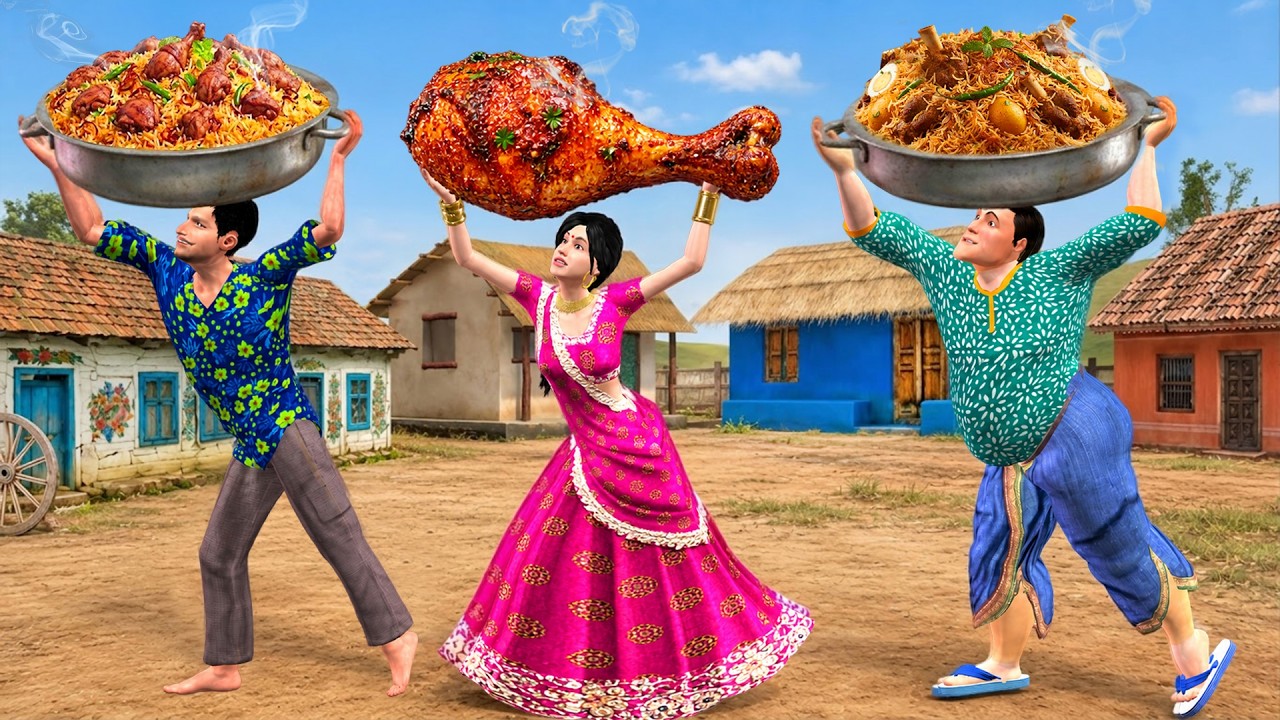 Pura Goan Ke Liye Chicken Biryani Street Food Hindi Kahaniya Moral Stories Funny Comedy Video