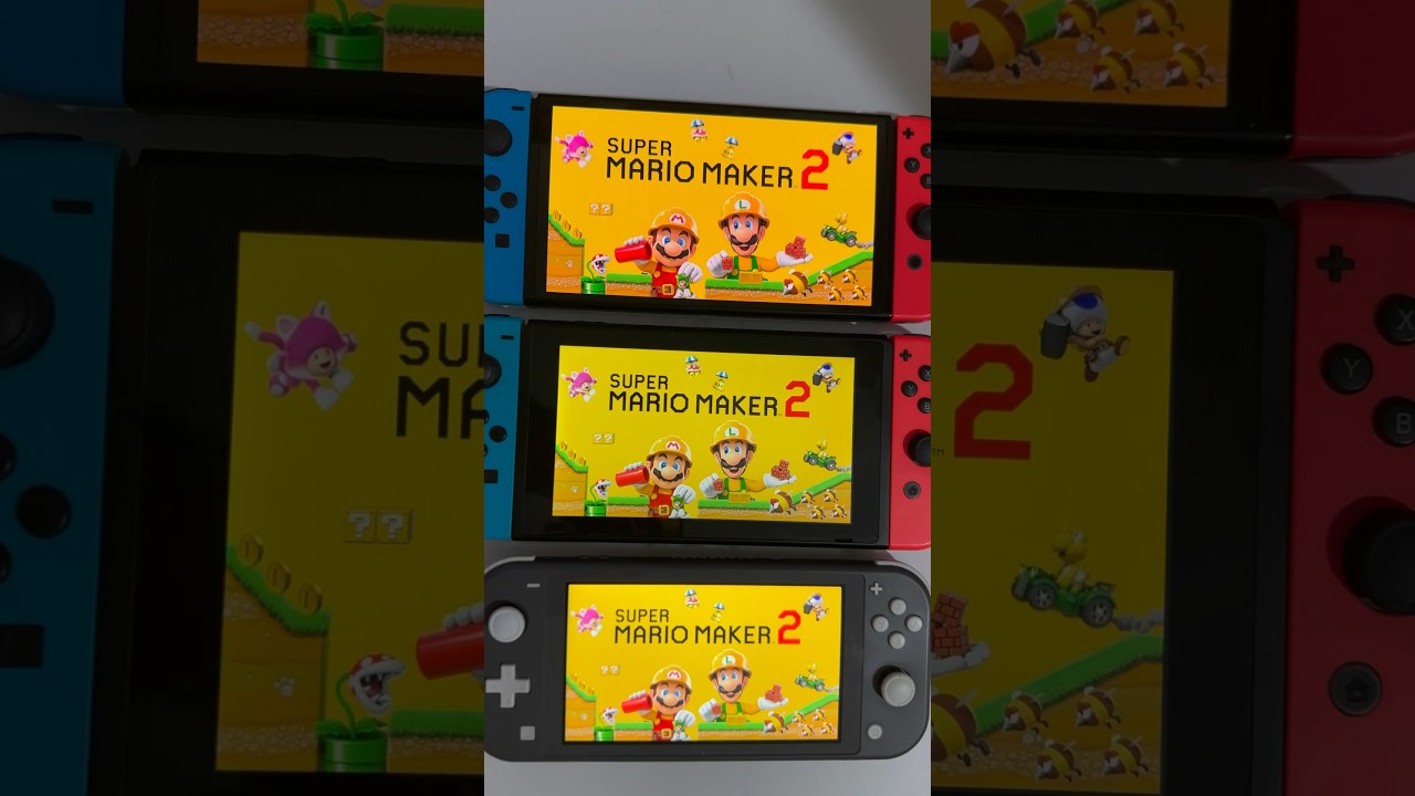 Super Mario Maker 2 - Switch Lite vs Standard vs Oled Speed Test Comparison! #short #shorts