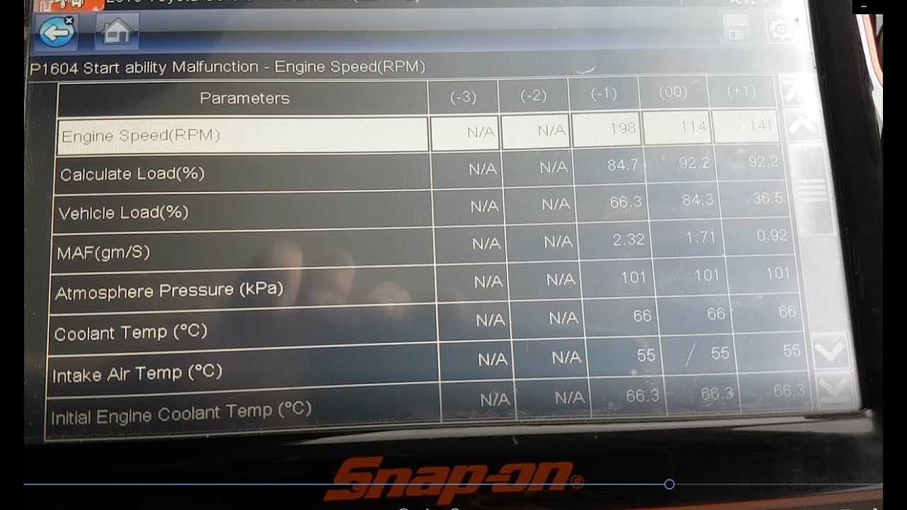 Freeze Frame Scan Tool Data