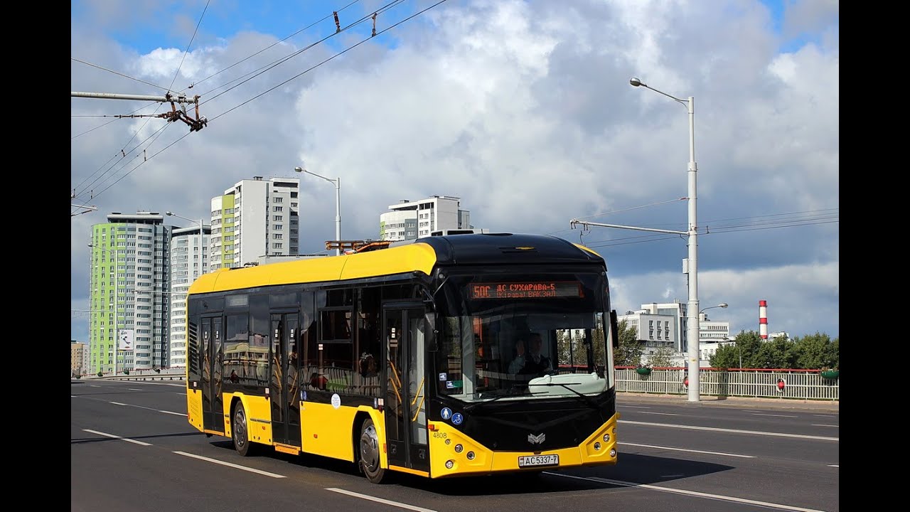 Электробус Минска БКМ-Е321,гос.№ АС 5337-7,марш.50с (15.05.2020)