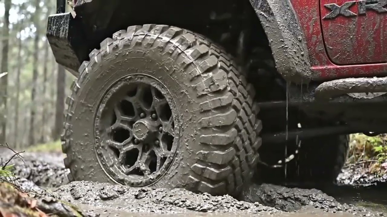 Slow 4x4 Crawling Through Deep Forest Mud Pure Tire ASMR
