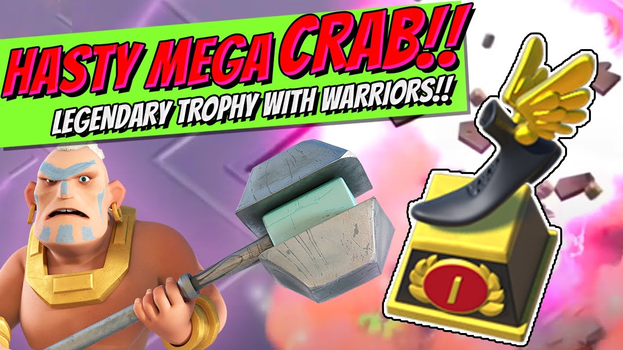Legendary Trophy With Warriors - Boom Beach Hasty Mega Crab