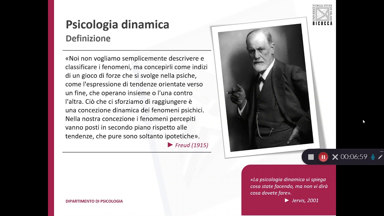 Psicologia dinamica - prof. Diego Sarracino