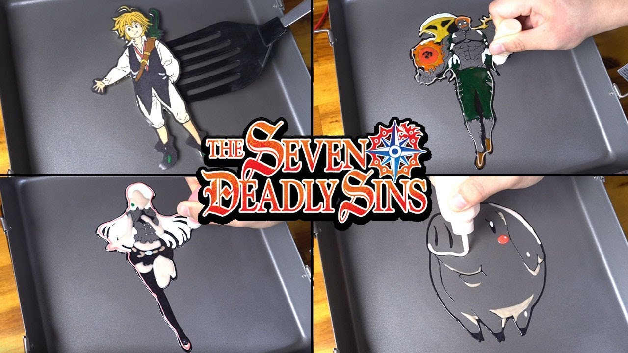 Seven Deadly Sins Pancake Art - meliodas, escanor, elizabeth, hawk