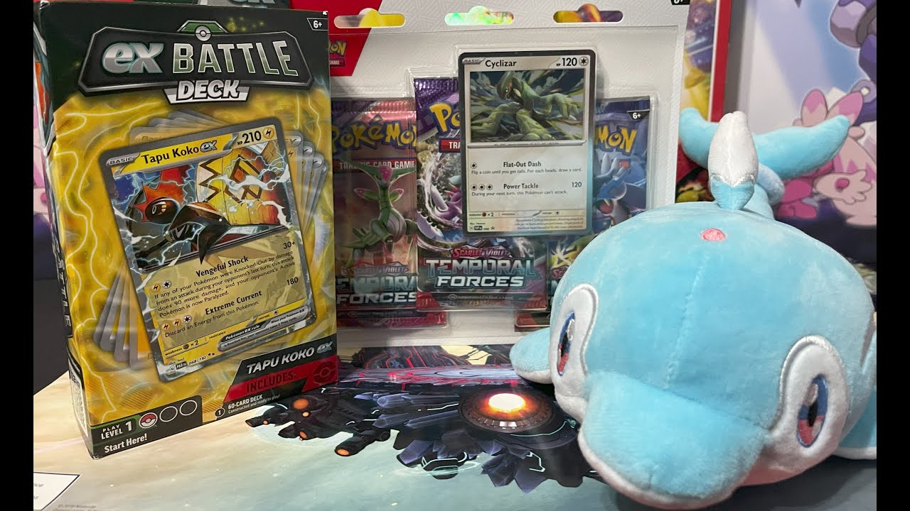 Opening Pok&eacute;mon TCG Tapu Koko EX Battle Deck & Scarlet and Violet Packs