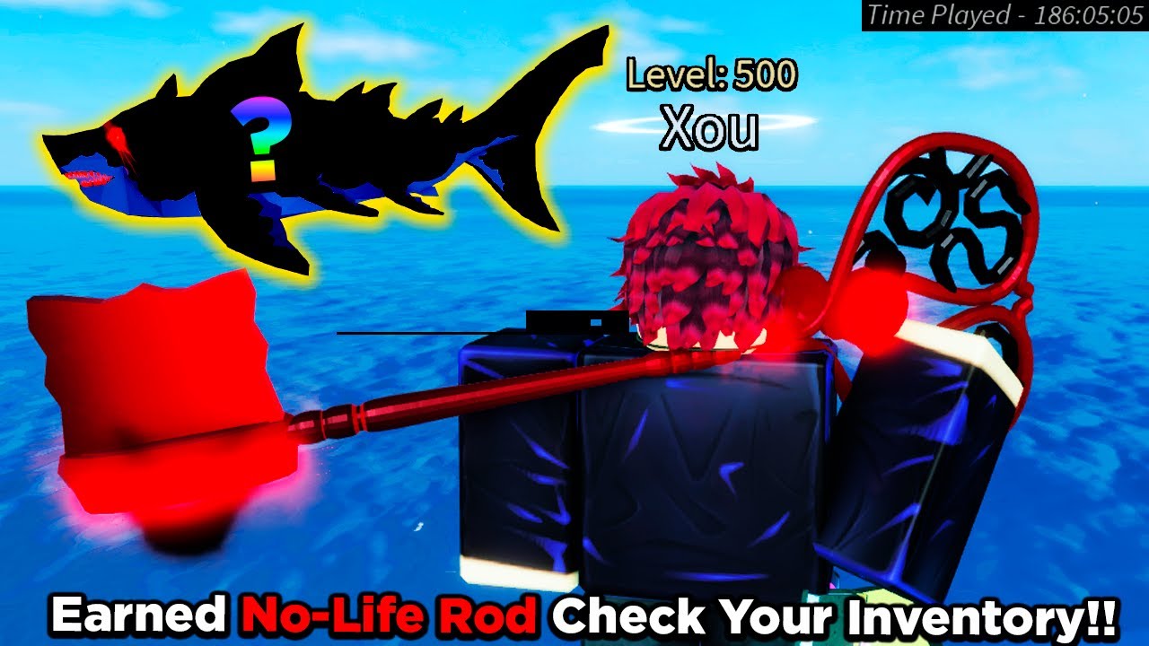 180 HORAS at&eacute; OBTER a NO-LIFE ROD e PESQUEI o MEGALODON MAIS RARO do FISCH! (a melhor vara do fisch)