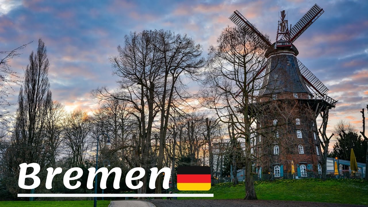 Bremen Windmill am Wall, B&ouml;ttcherstra&szlig;e, sunset and dinner | Last night in Bremen, Germany | Vlog #8