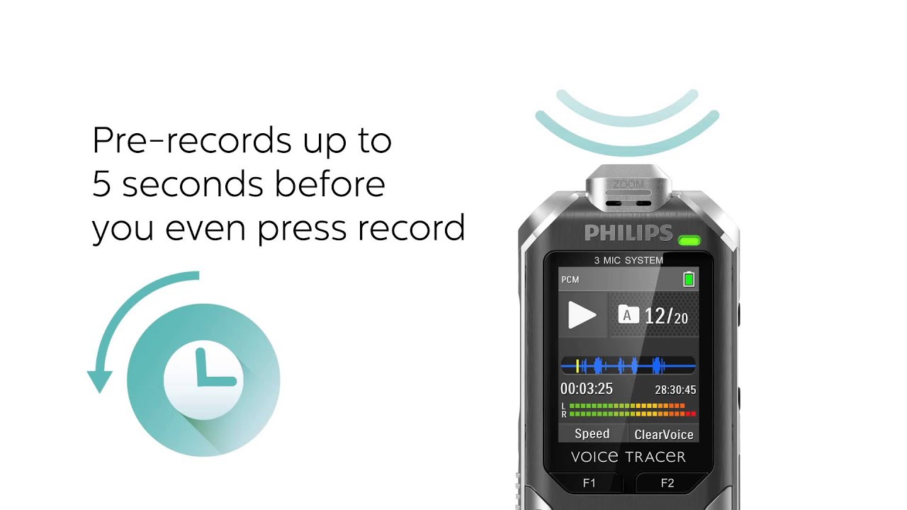 DVT6010 Philips Voice Tracer - Pre-recording function - EN