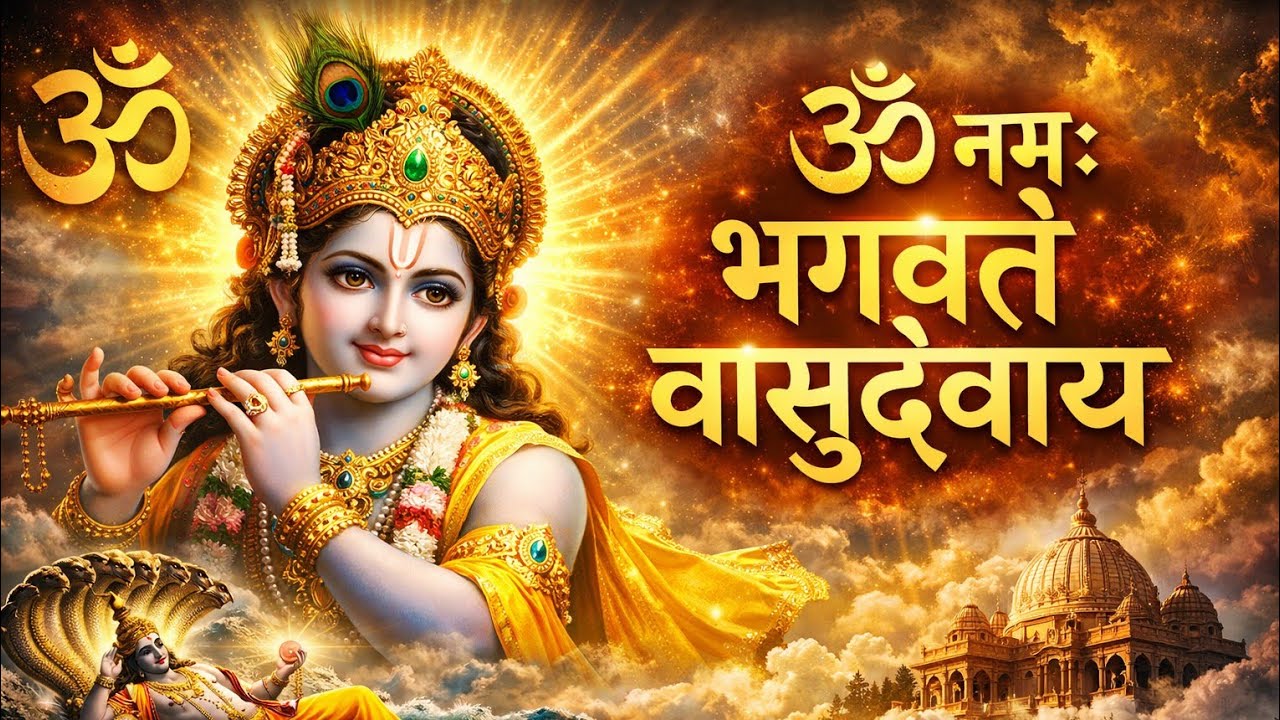 ॐ नमः भगवते वासुदेवाय नमः | Om Namo Bhagavate Vasudevaya Mantra | श्री कृष्ण मंत्र | Vishnu Mantra