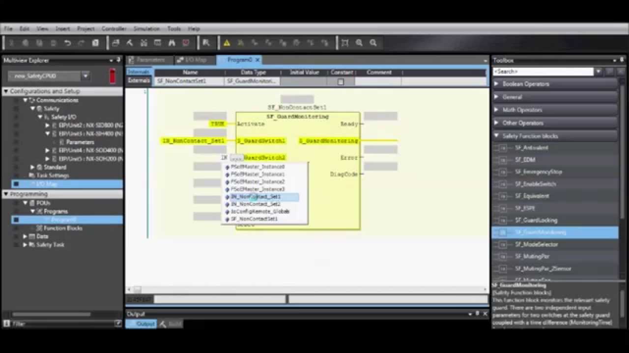 Programar un Interruptor Seguridad de No Contacto en Sysmac Studio