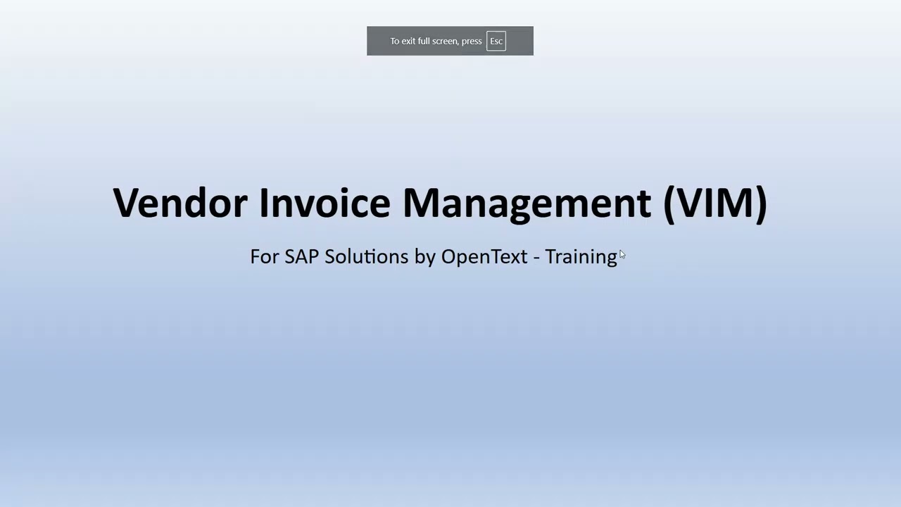 SAP VIM (Open Text) Vendor invoice management