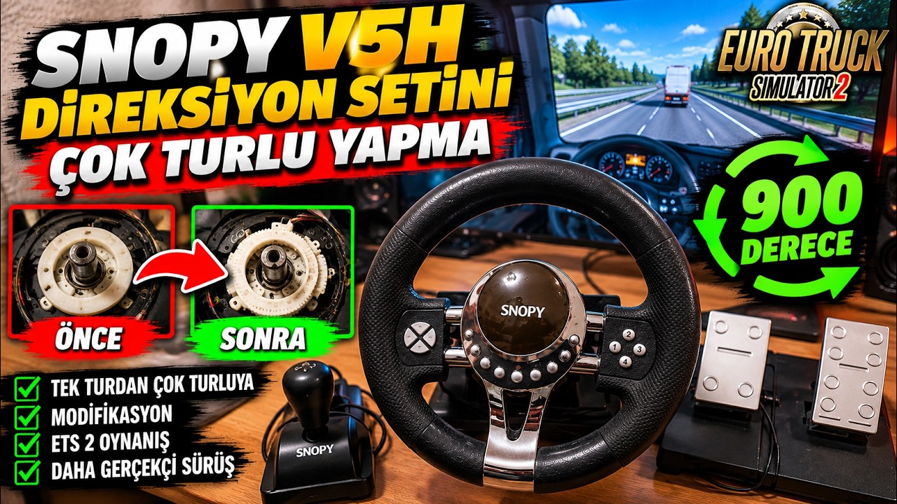 SNOPY V5H DİREKSİYON SETİNİ ÇOK TURLU YAPMA |DIY | ETS 2 OYNANIŞ VİDEOSU