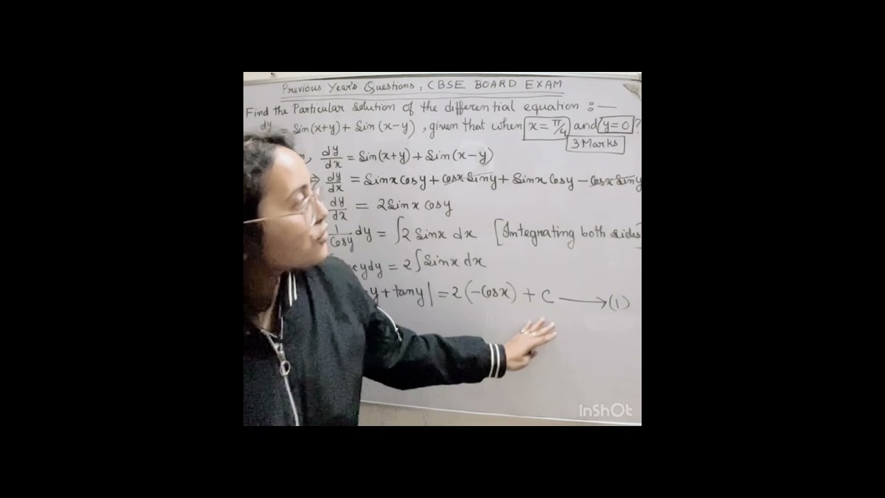 || Previous years question || Class 12 || Mathematics ||Topic- Differential Equation ||