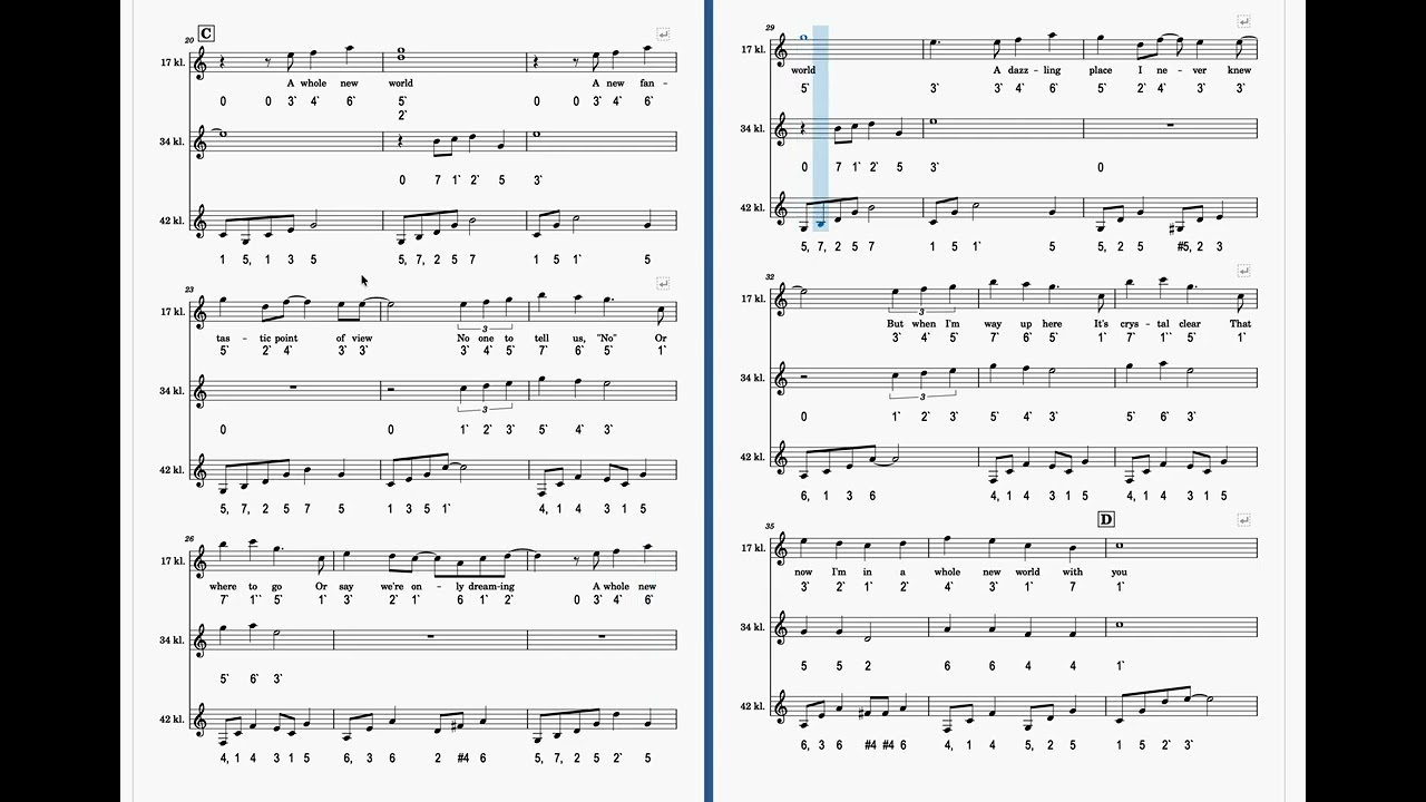 A whole new world┃kalimba tabs