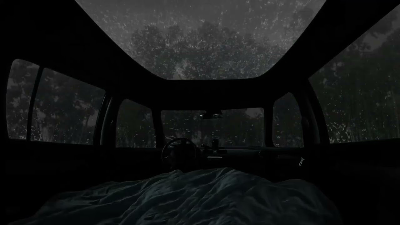 36 Hours ASMR😴Overnight in the car during heavy rain and thunderstorms to rest and sleep-Car camping