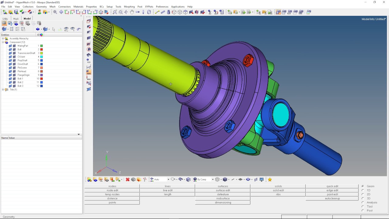 CAE001 Hypermesh Automesh Tetramesh