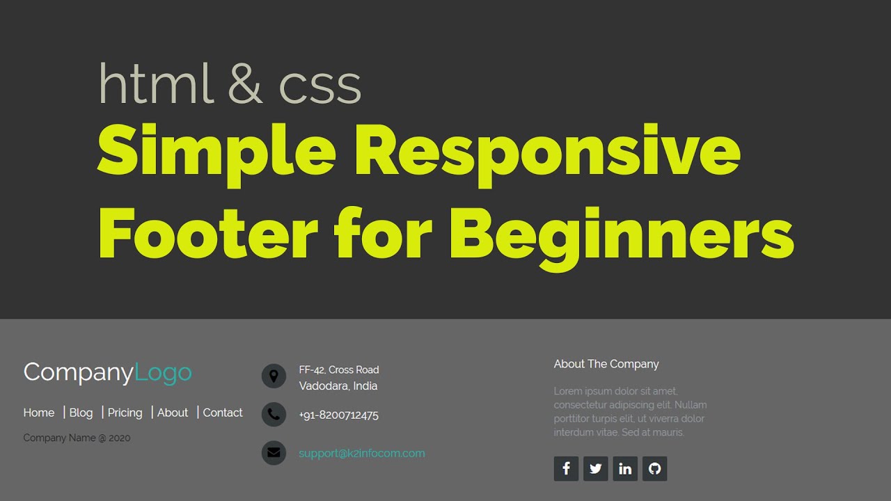 How to Create Responsive footer🦶 in HTML & CSS | HTML CSS Footer for Beginners